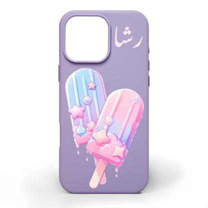 Popsicle Sugar Hand-Painted Leather Phone Case