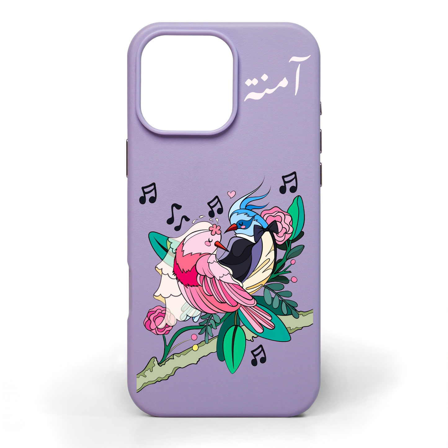 Love Birds Hand-Painted Leather Phone Case