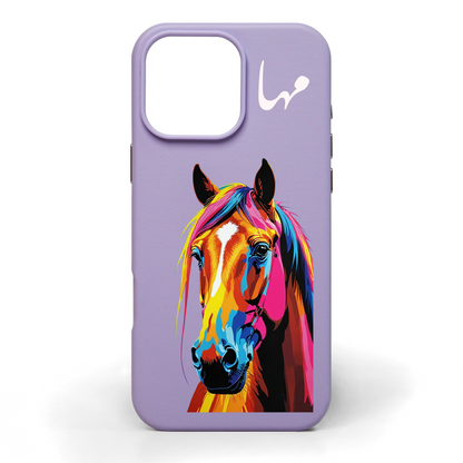 Vivid Stallion Hand-Painted Leather Phone Case