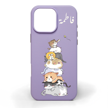 تجمّع القطط - كفر جلد مرسوم يدويًا