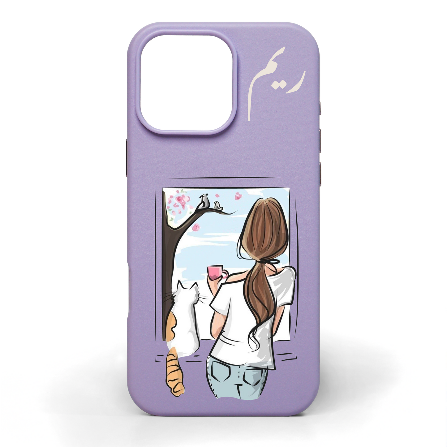 Whiskers & Wonder Hand-Painted Leather Phone Case