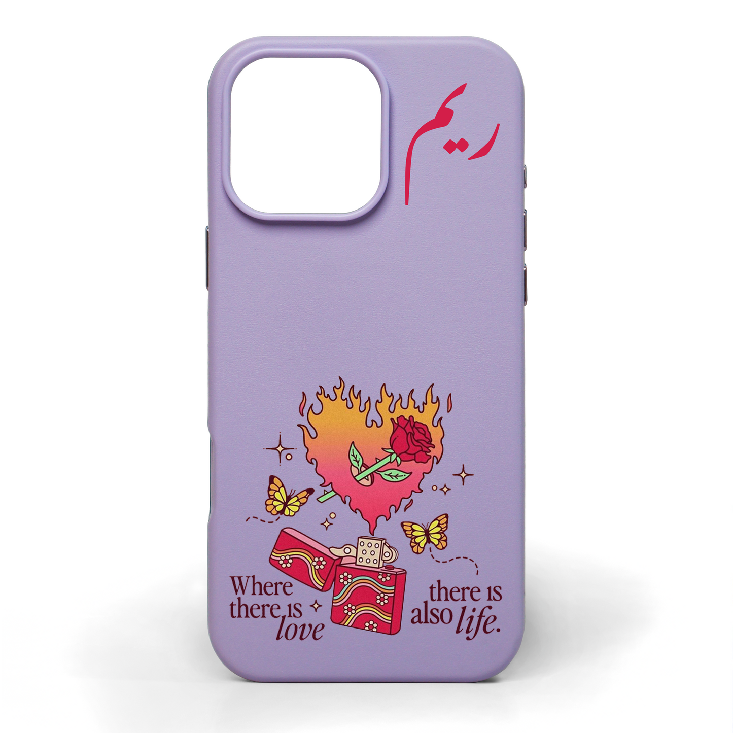 Where There is Love Hand-Painted Leather Phone Case