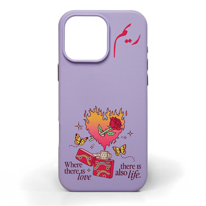 Where There is Love Hand-Painted Leather Phone Case