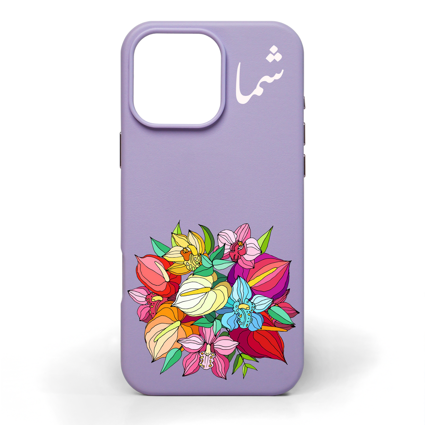 Orchid Bouquet Hand-Painted Leather Phone Case