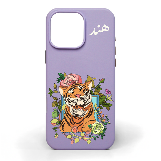 Tiger Born of Strength Hand-Painted Leather Phone Case