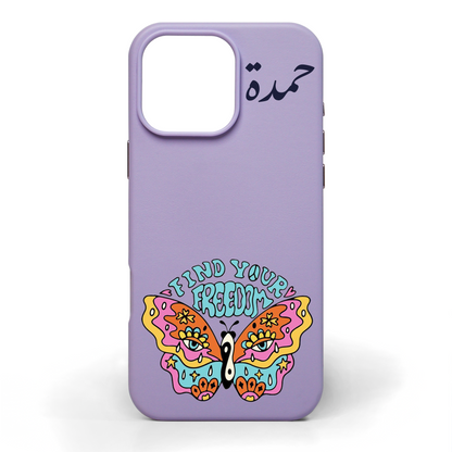 Find Your Freedom Hand-Painted Leather Phone Case