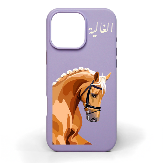 Golden Legacy Horse Hand-Painted Leather Phone Case