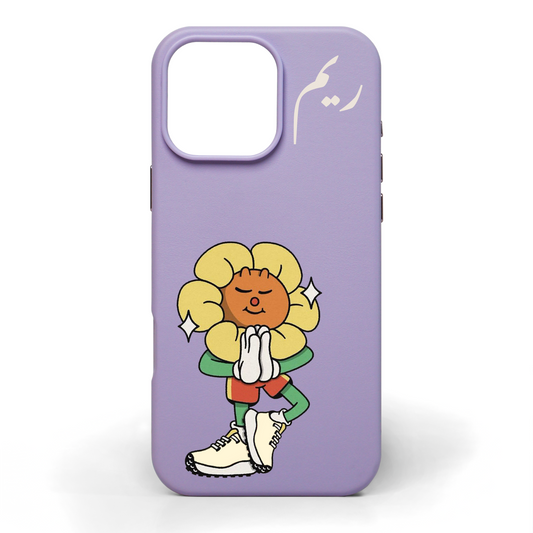 Zen Bloom Hand-Painted Leather Phone Case