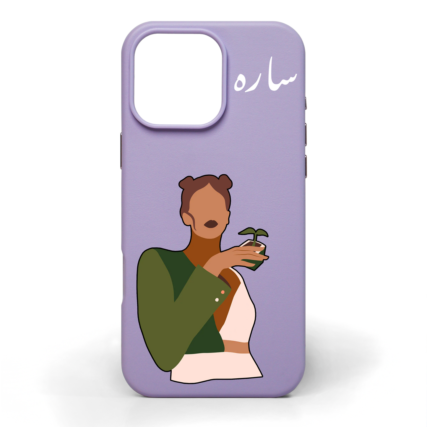 Her Hand-Painted Leather Phone Case
