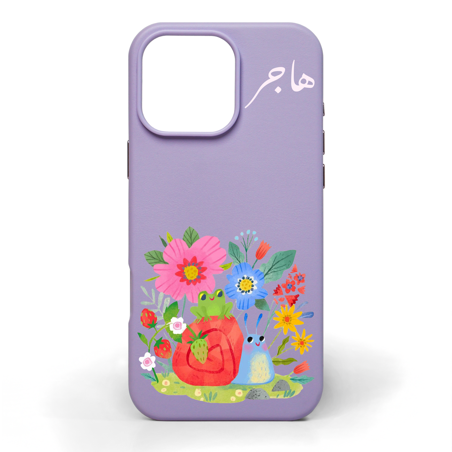 Frog and Snail Tales Hand-Painted Leather Phone Case