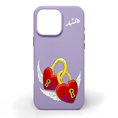 Locked in Love Hand-Painted Leather Phone Case