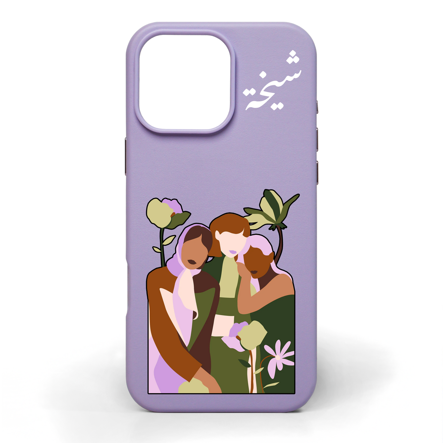 Side by Side Hand-Painted Leather Phone Case