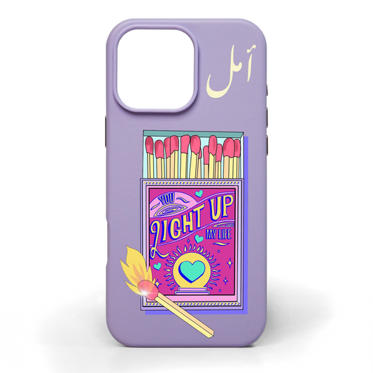 You Light Up My Life Hand-Painted Leather Phone Case