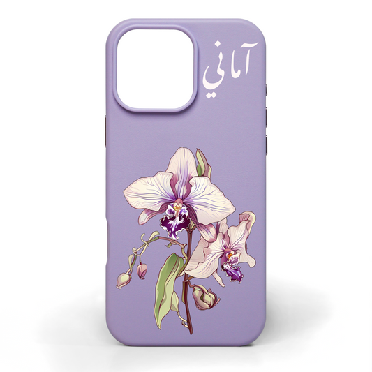 Orchid Obsession Hand-Painted Leather Phone Case