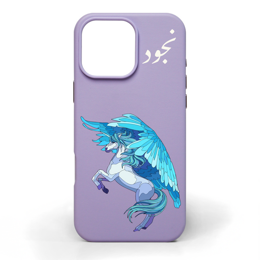 Winged Stallion Hand-Painted Leather Phone Case