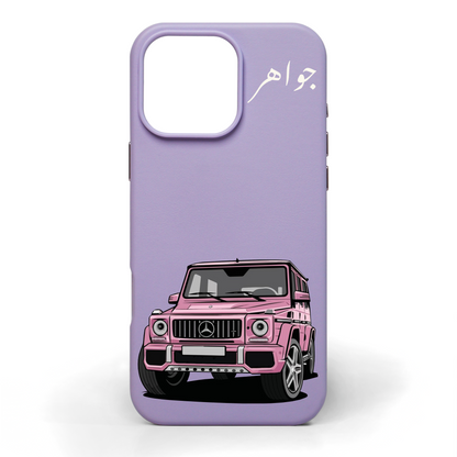 Rosy Ride Hand-Painted Leather Phone Case