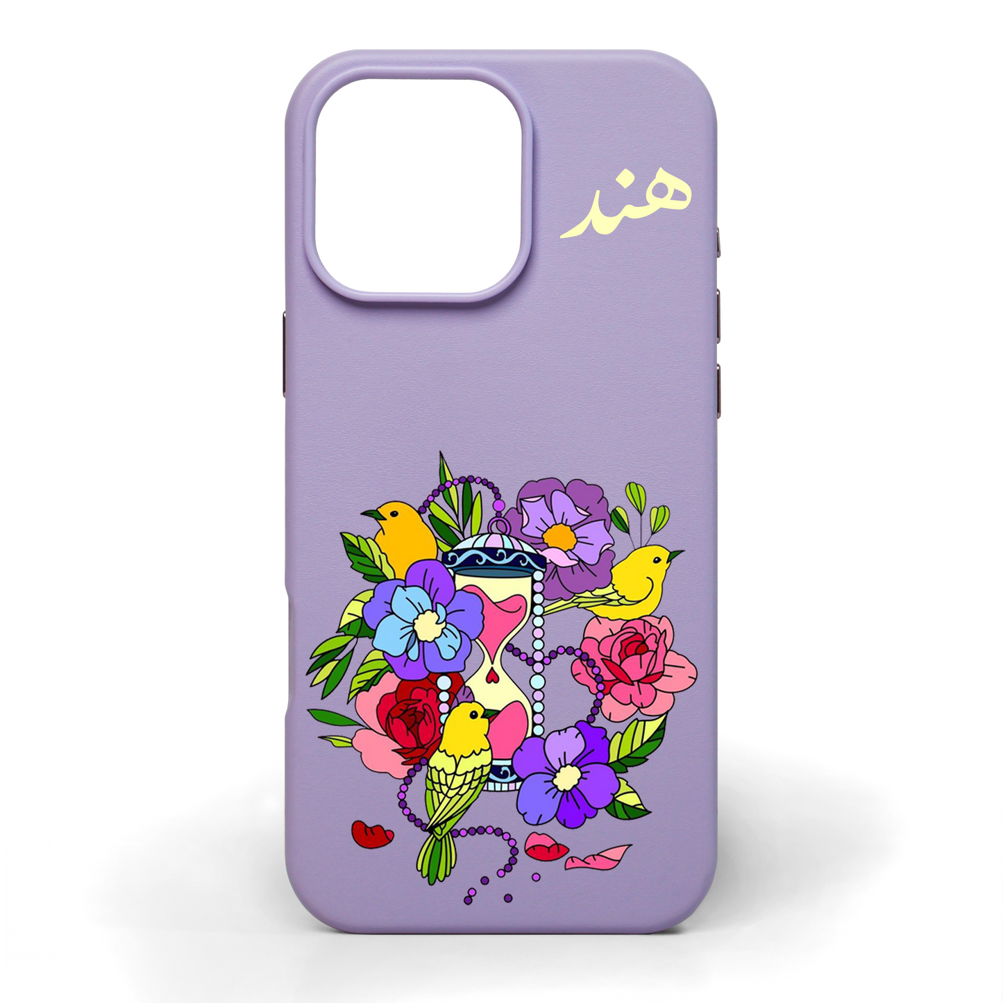 Birds of Time Hand-Painted Leather Phone Case
