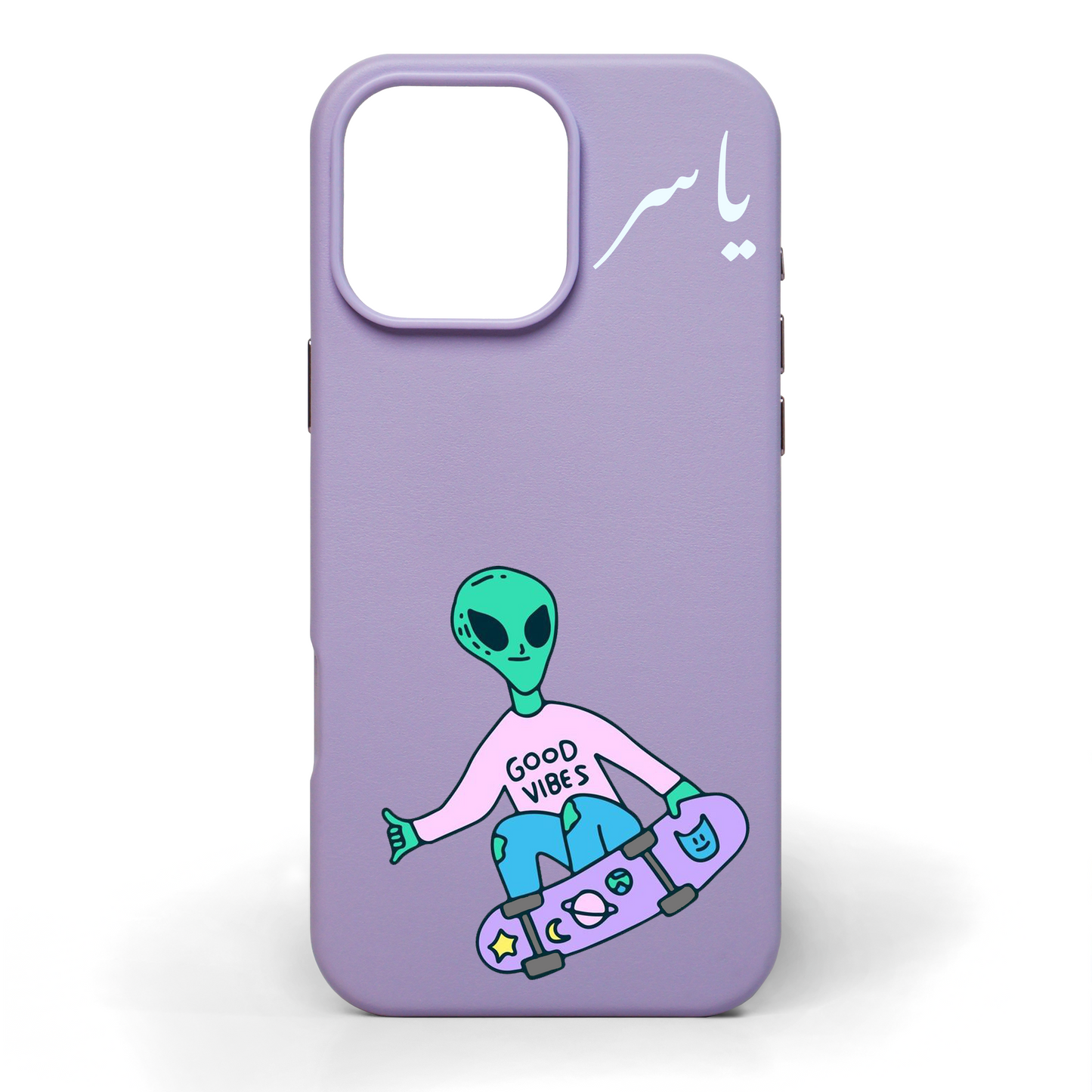 Cosmic Drift Hand-Painted Leather Phone Case