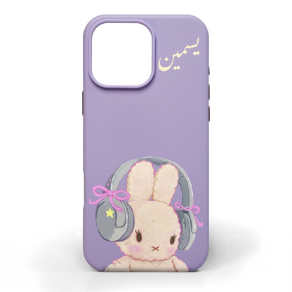 Bunny Tunes Hand-Painted Leather Phone Case