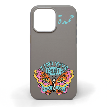 Find Your Freedom Hand-Painted Leather Phone Case