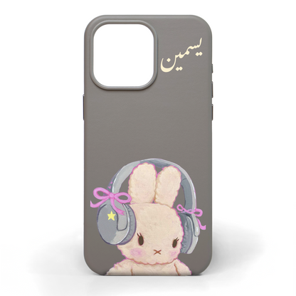 Bunny Tunes Hand-Painted Leather Phone Case