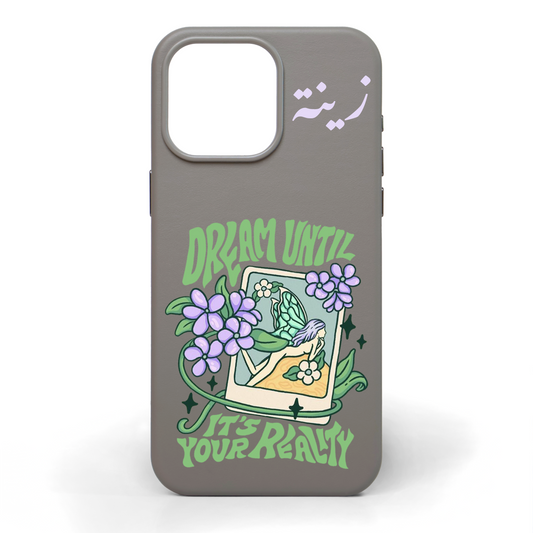Dream Until It's Your Reality Hand-Painted Leather Phone Case
