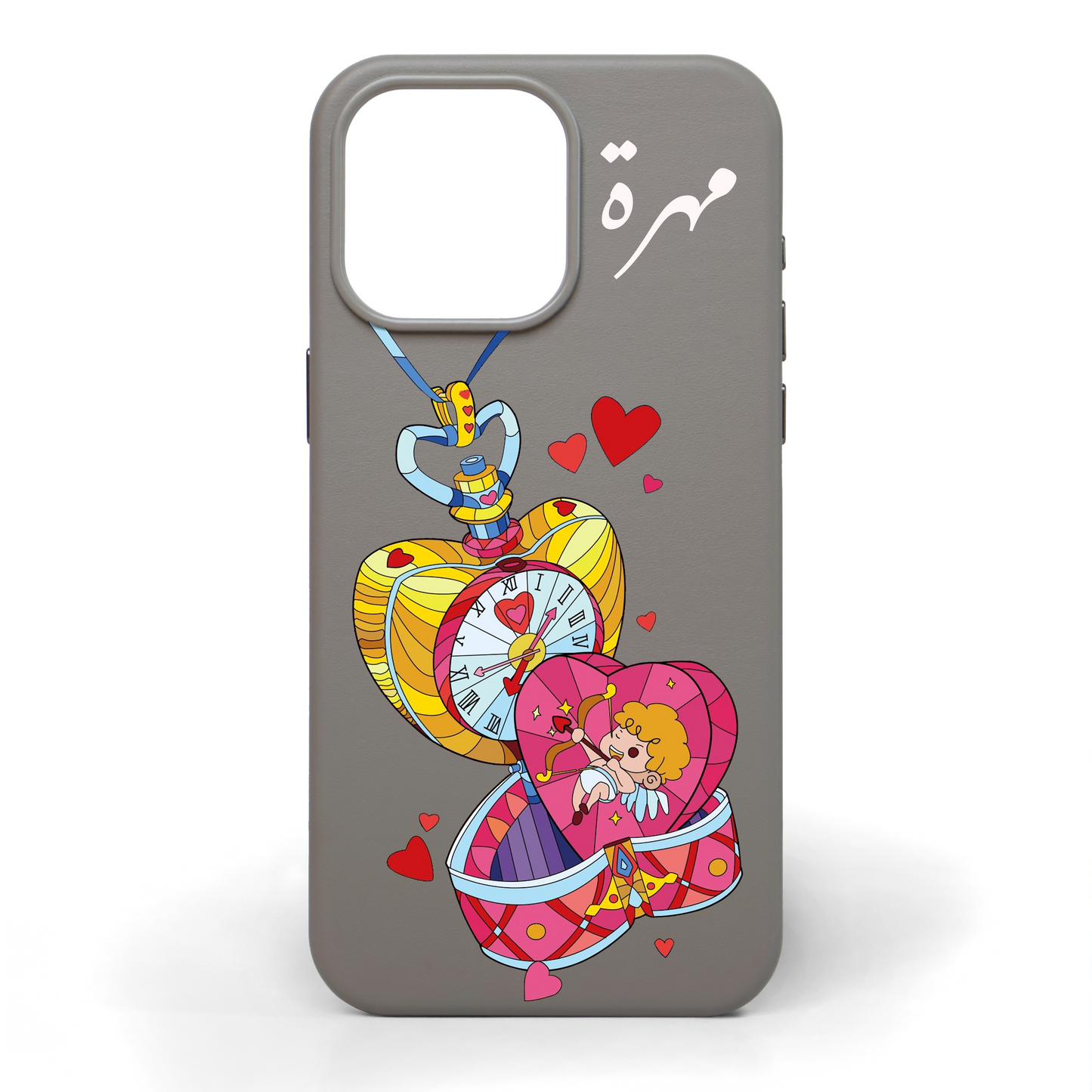 Cupid’s Hour Hand-Painted Leather Phone Case