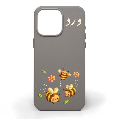 Bee Happy Hand-Painted Leather Phone Case