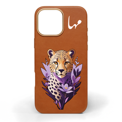 نمر بين الأزهار - كفر جلد مرسوم يدويًا