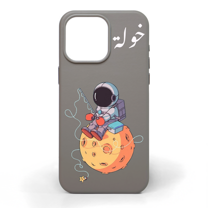 Astronaut Hand-Painted Leather Phone Case
