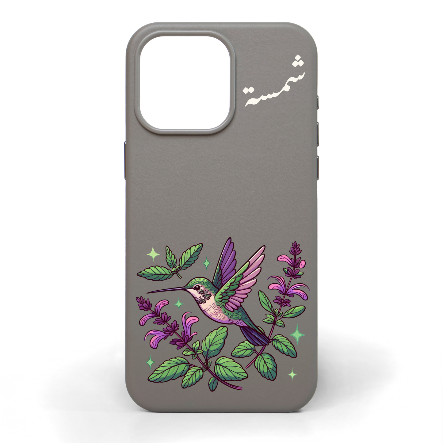 Emerald Wings Hand-Painted Leather Phone Case