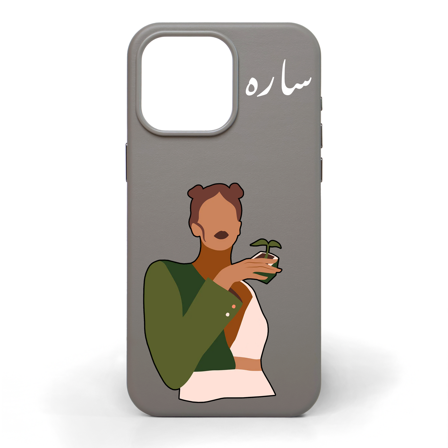 Her Hand-Painted Leather Phone Case