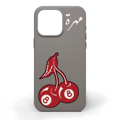 Lucky Cherry Hand-Painted Leather Phone Case
