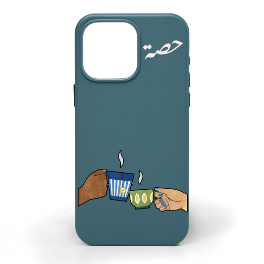 Precious Vibes Hand-Painted Leather Phone Case