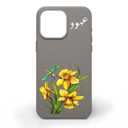 Daffodils Hand-Painted Leather Phone Case