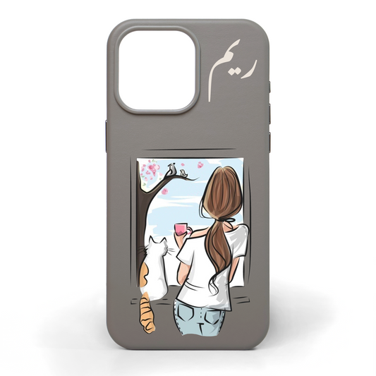 Whiskers & Wonder Hand-Painted Leather Phone Case