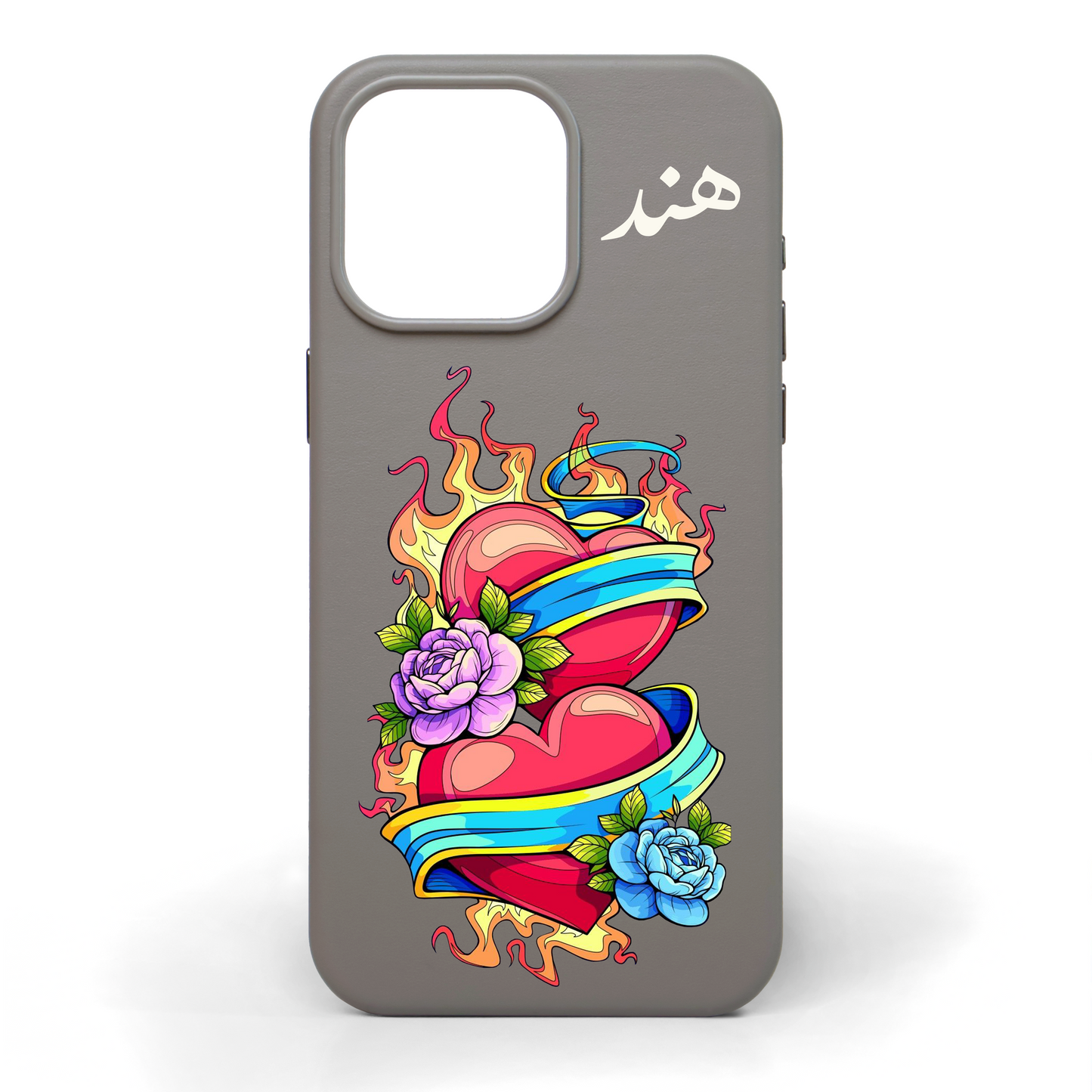 Hearts Entwined Hand-Painted Leather Phone Case