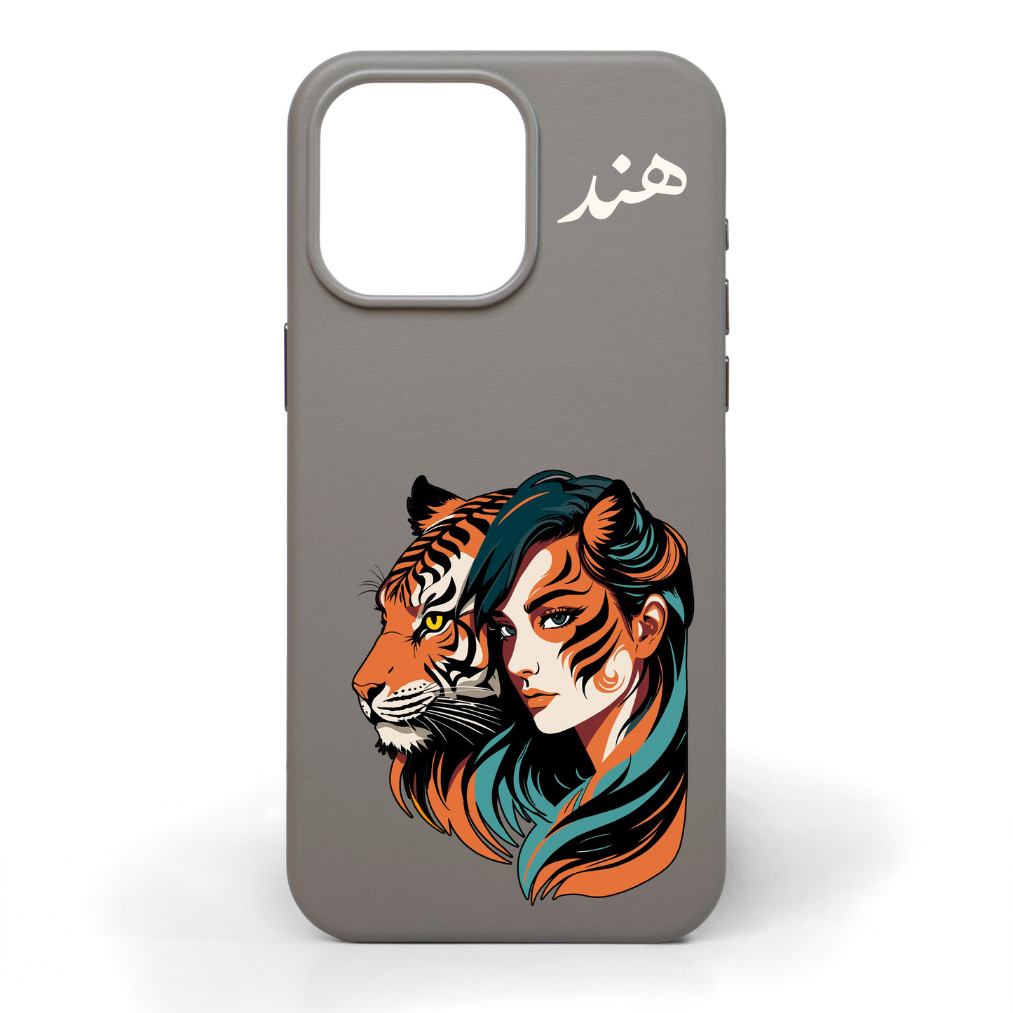 She Walks with Tigers Hand-Painted Leather Phone Case