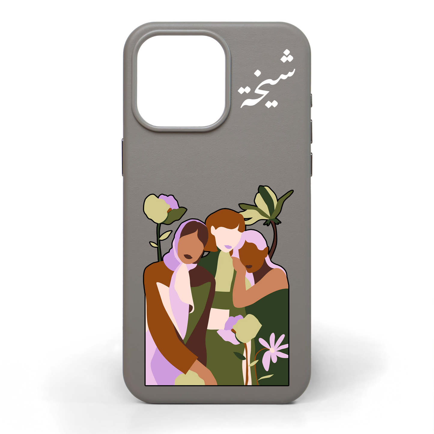 Side by Side Hand-Painted Leather Phone Case