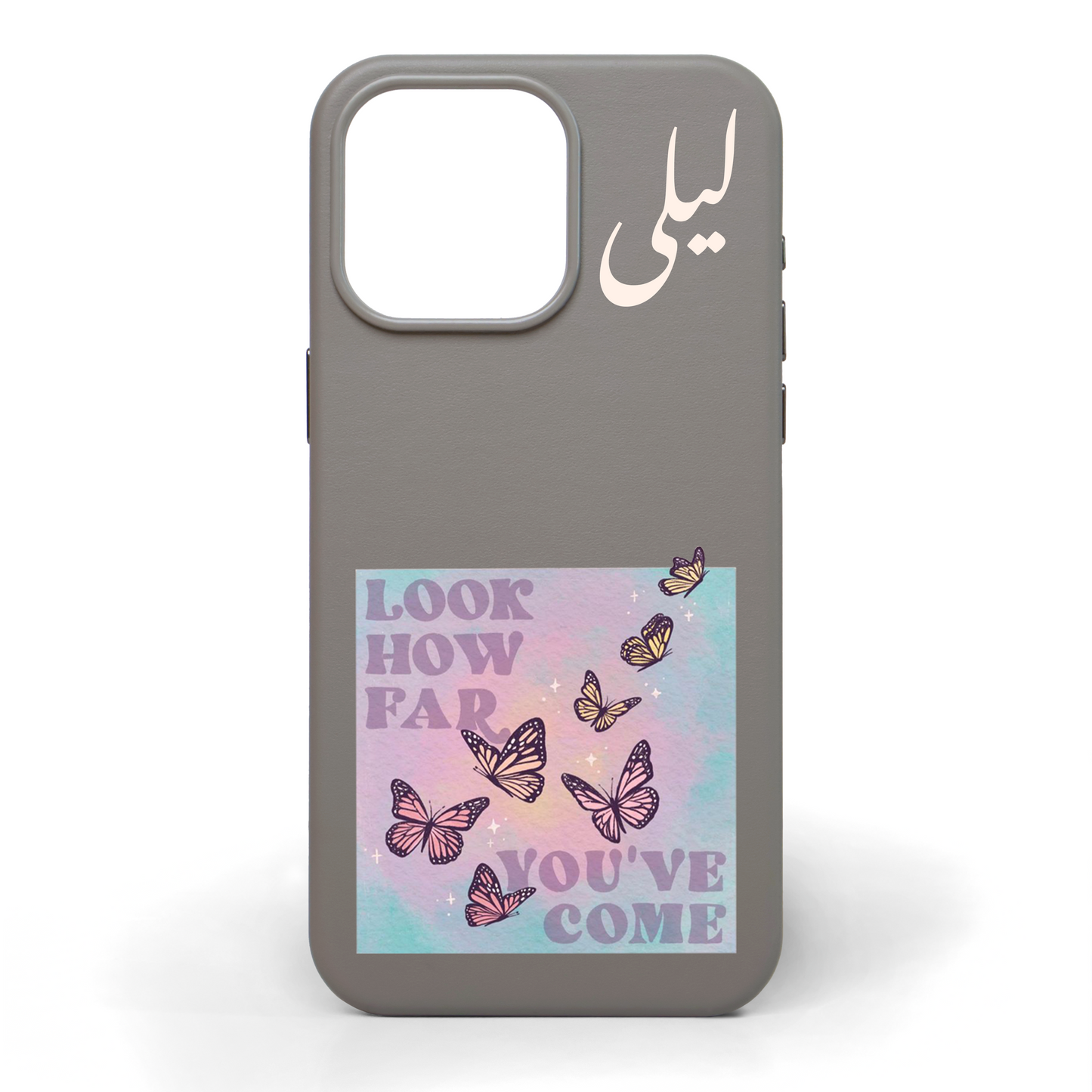 Look How Far You've Come Hand-Painted Leather Phone Case