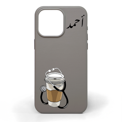 Coffee Needs Hand-Painted Leather Phone Case