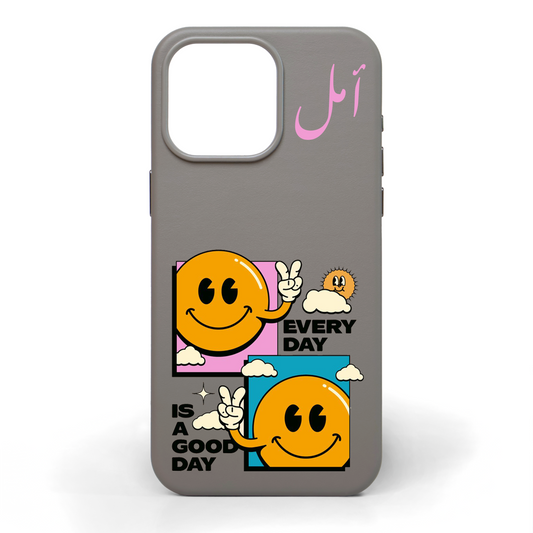 Every Day is a Good Day Hand-Painted Leather Phone Case