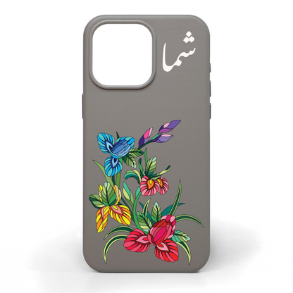 Orchid Garden Hand-Painted Leather Phone Case