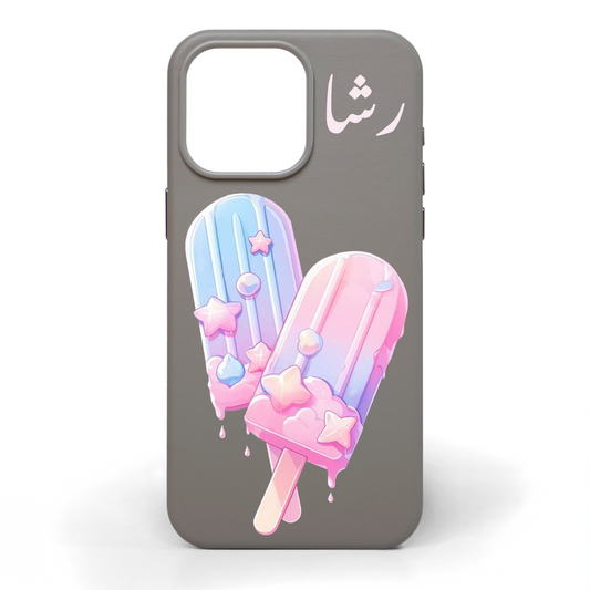 Popsicle Sugar Hand-Painted Leather Phone Case