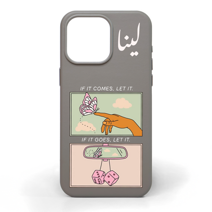 If It Comes, If It Goes Hand-Painted Leather Phone Case