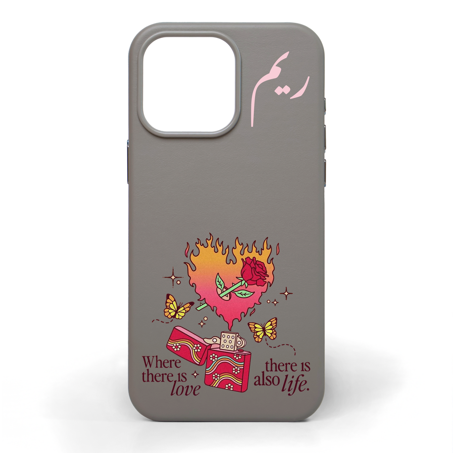 Where There is Love Hand-Painted Leather Phone Case