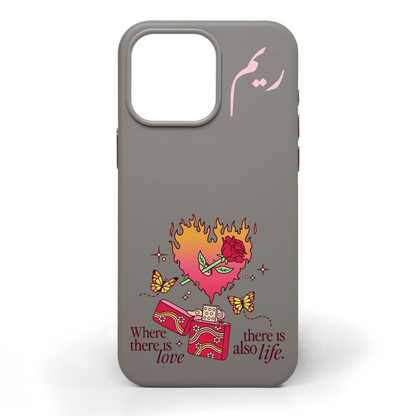 Where There is Love Hand-Painted Leather Phone Case