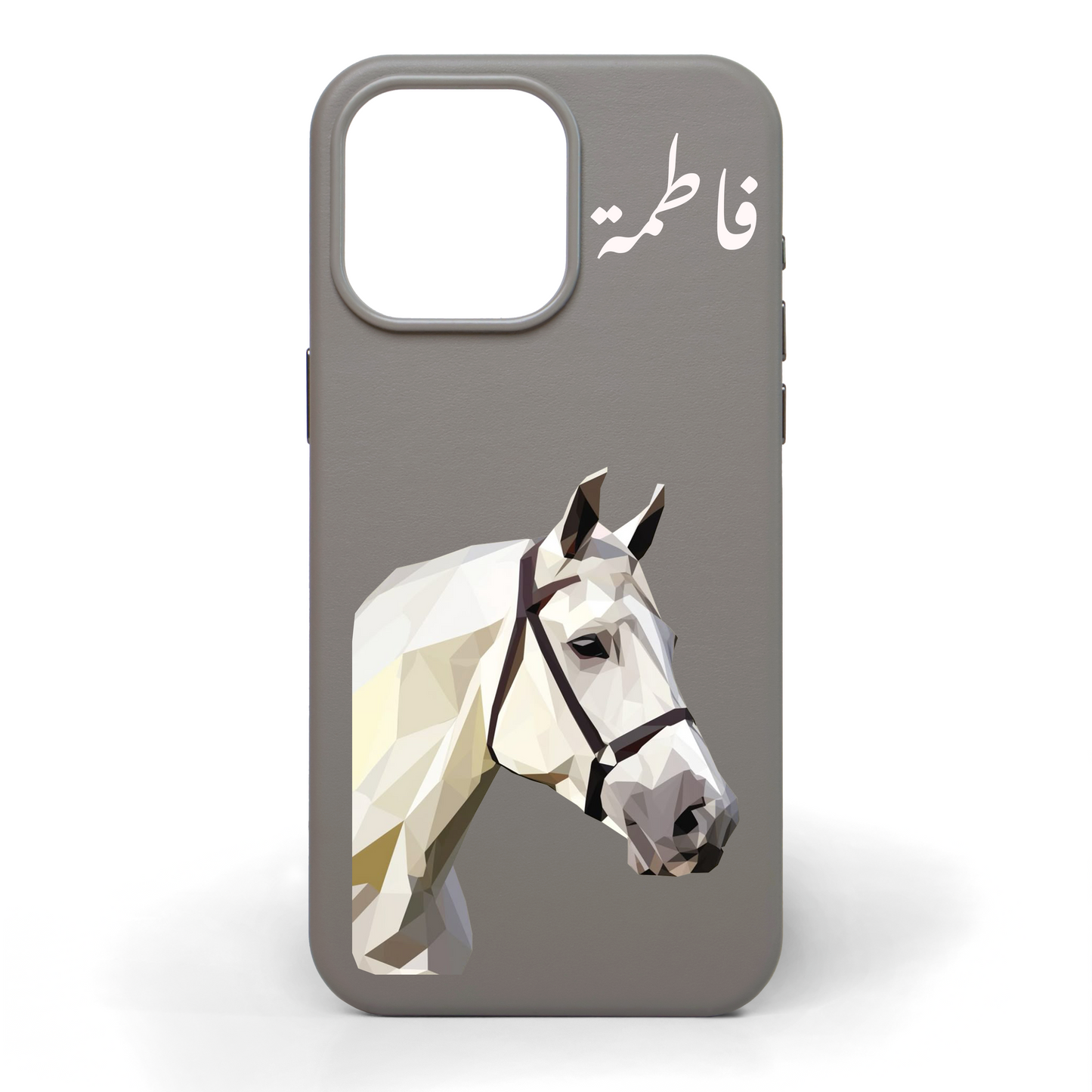 Pearl Stallion Hand-Painted Leather Phone Case