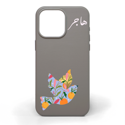 Citrus Bird Hand-Painted Leather Phone Case