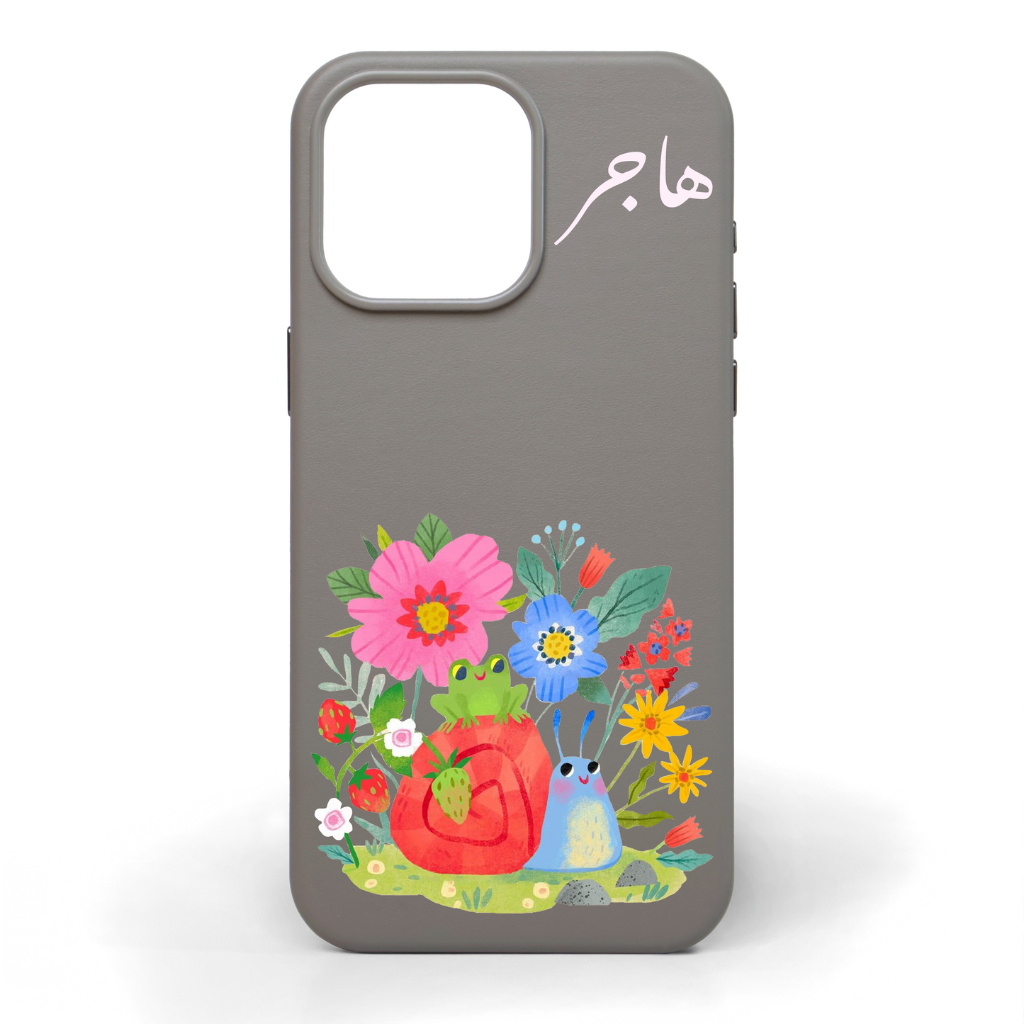 Frog and Snail Tales Hand-Painted Leather Phone Case
